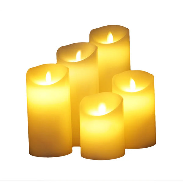 Flameless LED Pillar Candle Set of 3 with Remote